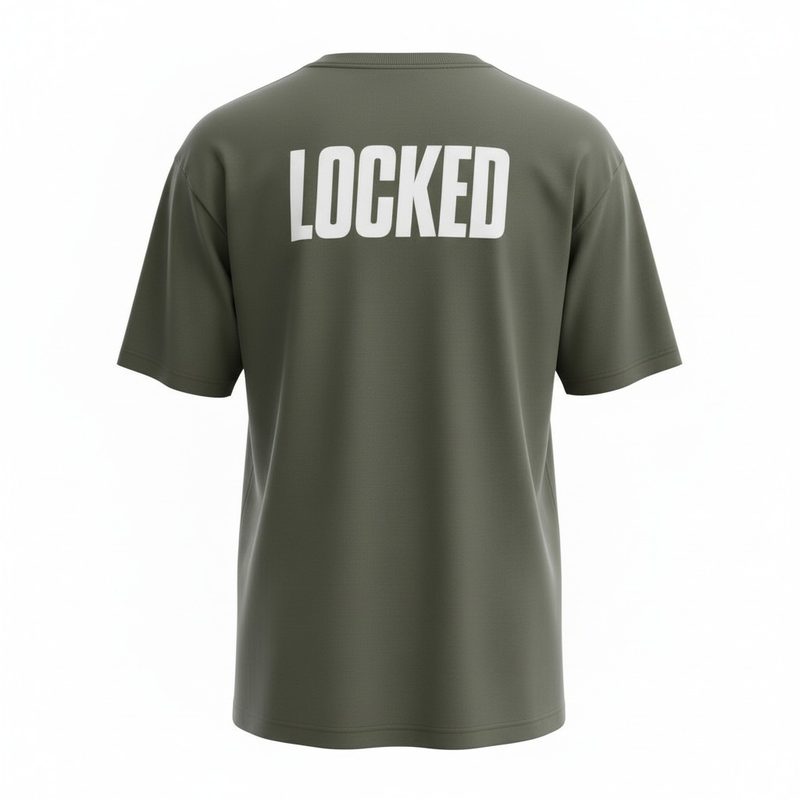Camiseta oversized Locked verde oliva